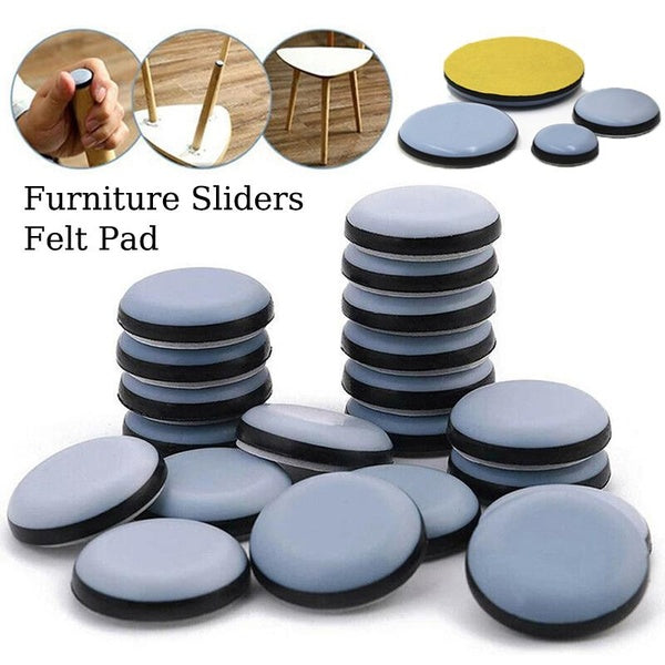 Round Furniture Sliders Pads Sliding Block Table Chair Leg Mat Floor Protector For Hardwood Rug PTFE 4-8-12-16-24Pcs