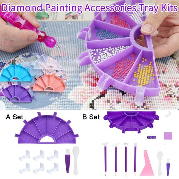 Diamond Painting Accessories Tray Organizer Kits,6 Grid Palette Holder for 5D Diamond Painting Storage Kits,Nail Art Beading Plates Cross Stitch Tool