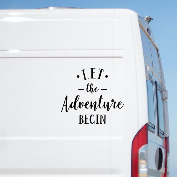 Car Styling Let The Adventure Begin Sticker Large Caravan Stickers Motorhome RV Truck Decal Horsebox Car Van Decoration