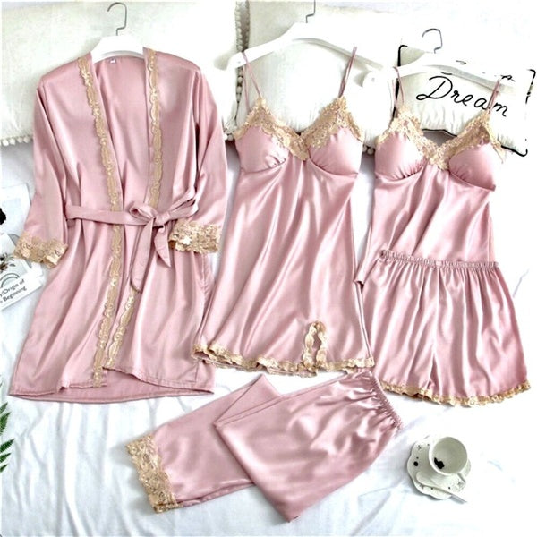 Women Lounge Wear Pyajamas Nightgowns Sleepwear Set Plyster Cool Breathable Smooth Pajamas of High Quality Fabric and Design