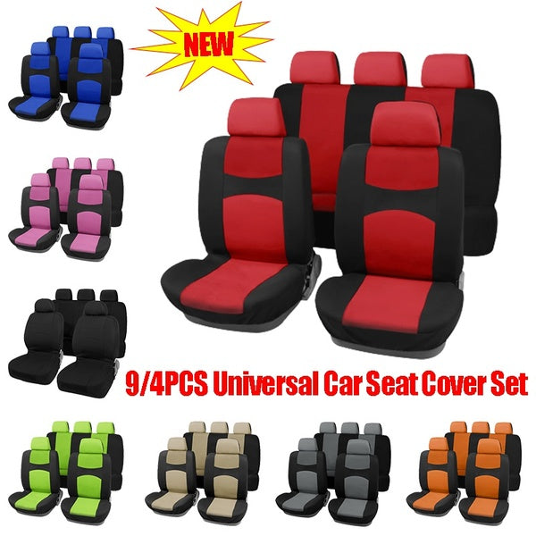 9-4 Pcs Universal Full Car Seat Covers Set Auto Seat Decoration Rear Front Seat Cover Car Cushion Protector Case Cover Car Interior Accessories