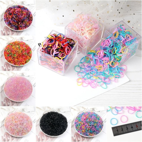500-1000-2000pcs-pack Mini Hair Elastic Rope Rubber Band for Women Girls Bady Tie Ponytail Holder Accessories Hair Styling Matron Inn