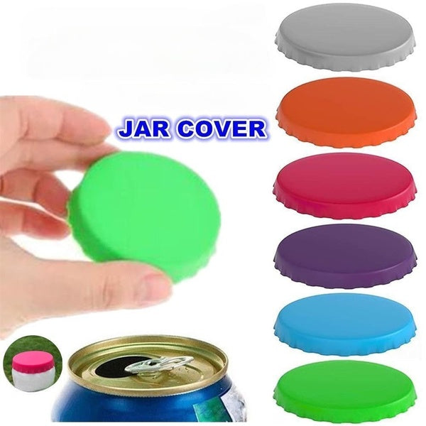 1pc Reusable Beverage Can Covers Beverage Can Lids Soda Lid Protectors Can Silicone Sealing Bottle Cap Leak-proof Sealing Lid