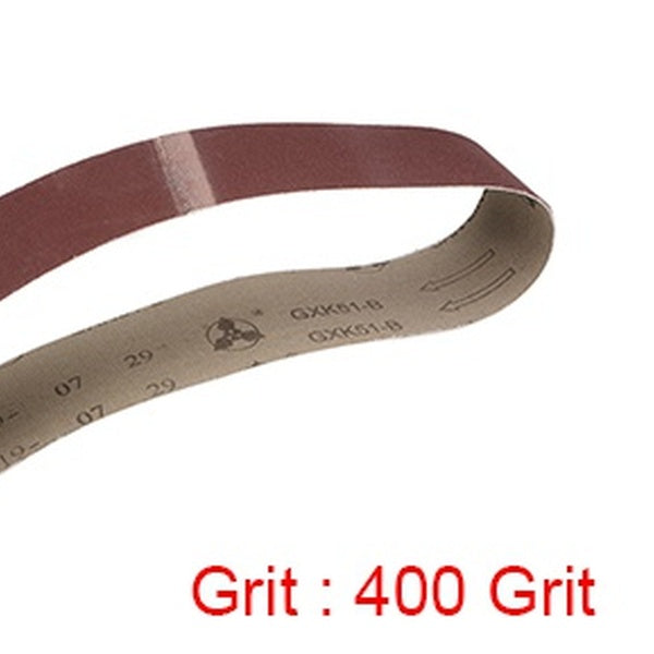 Bande abrasive 2 pouces x 27 pouces (50 mm x 686 mm), grain 400, oxyde d'aluminium, 12 pièces