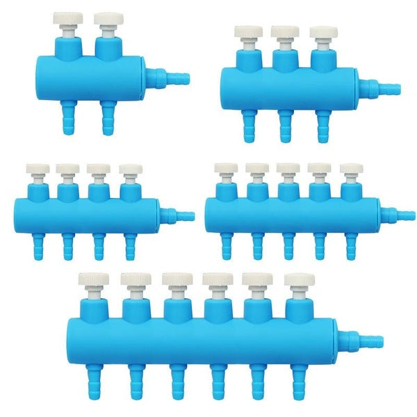 2~8Heads Fish Tank Air Pump Hose Splitter Oxygen Pipe Hose Distributors Elastic Aeration Tube Line Air Flow Control Valve