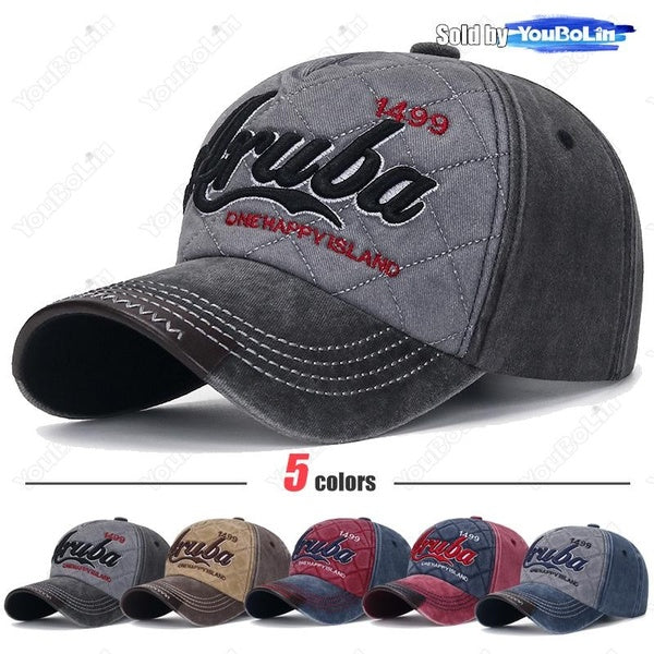 New Washed Distressed Baseball Cap Men and Women Casual Five Petal Sunshade Hat