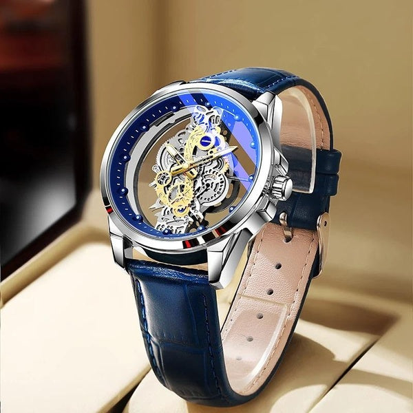 Montre automatique à quartz squelette dorée de luxe pour homme TPW 2024