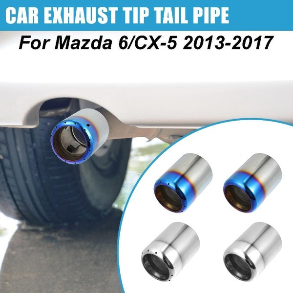 Car Exhaust Muffler Tip Tail Pipe End Trim with-without Holes for Mazda 6-CX-5 2013-2017