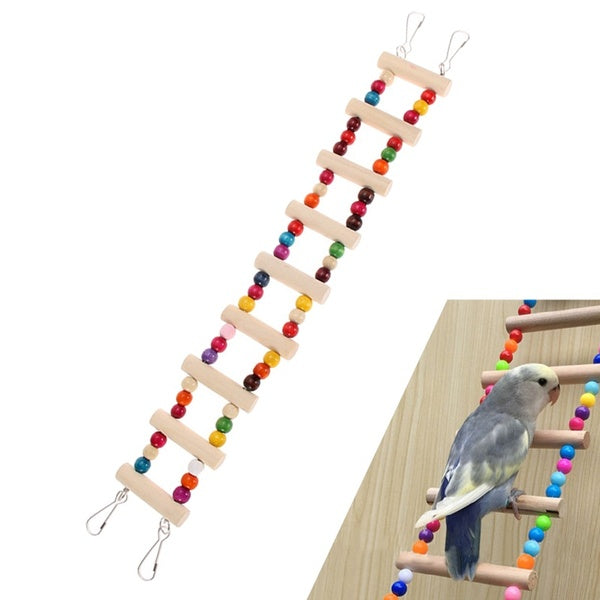 Birds Pets Bird Supplies Hanging Colorful Balls Climbing Toy 1 Pcs Parrots Ladders With Natural Wood Bird Toys