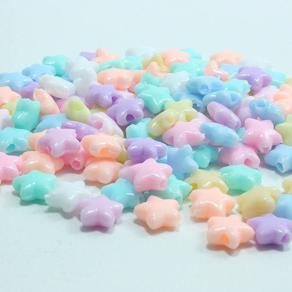 200 Pcs Star Bead Pastel Plastic Mix 13mm Multi-Color Crafts Wholesale Lots Craft DIY Accessories and Supply Matron Inn