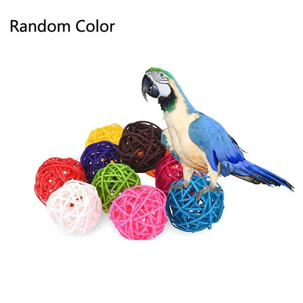 5-10 pièces boules de rotin perroquet jouets oiseau interactif morsure jouets à mâcher pour perruche perruche Cage accessoires oiseau jouant jouets