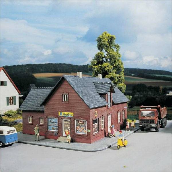 1:87 HO Train Model Shop Abs Assemble Mini House Building Sand Table Model Convenience Store Layout Accessories Matron Inn