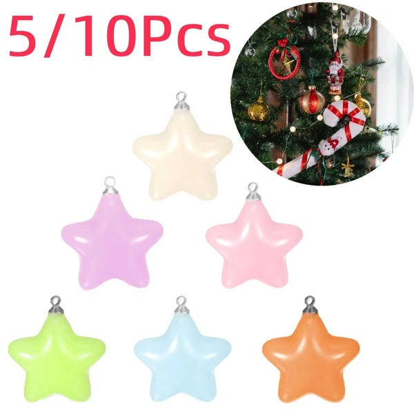 5-10Pcs Star Shape Colorful Candy Pendant Cute Acrylic Pendant Drop Charms for Earrings Bracelets Jewelry Findings Supplies Christmas Decoration Chri