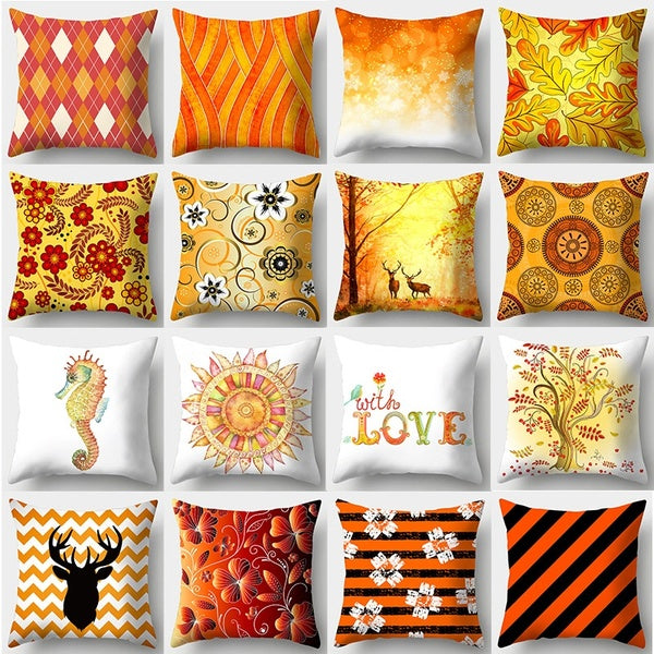 Fall Harvest Elements Pillowcases 45cmx45cm Microfiber Soft Pillow Covers Sofa Cushion Cover Bedding Home Decor