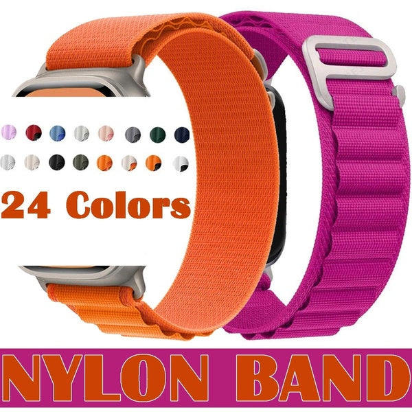 Sport Nylon Strap for Smart Watch Ultra -Ultra 2 49mm 9 8 7 45mm 41mm 44mm 40mm for Smartwatch Series SE 6 3 5 4 2 1 42mm 38mm, Breathable Soft Outd