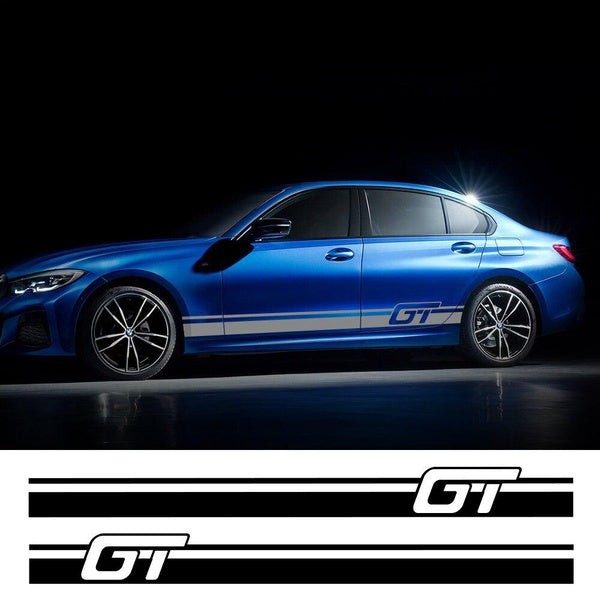 2pcs Sports Car Side Sticker for Audi BMW Ford Volkswagen Toyota Renault Peugeot Tuning Accessories Auto Vinyl Film Racing Decal