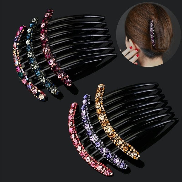Rhinestone Hair Comb Flower Bridal Crystal Hair Clip Hair Ornaments Handmade Fashion Wedding Jewelry Hair Accessories Matron Inn