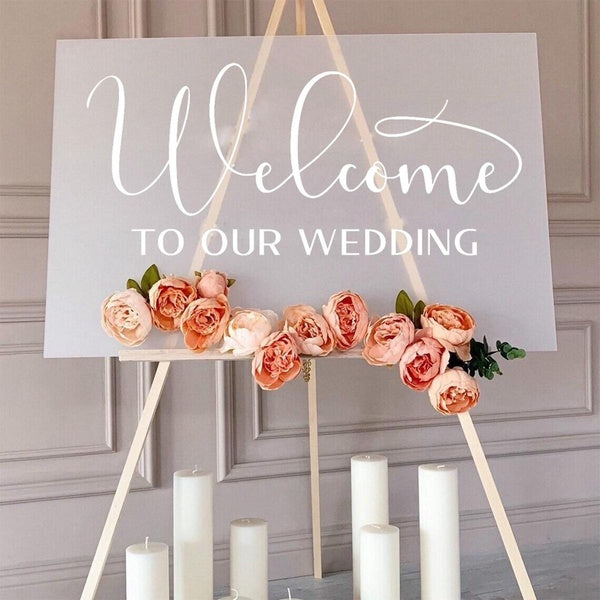 Welcome Wedding Sign Vinyl Stickers Removable Wall Decal Wedding Decoraion for Ceremony