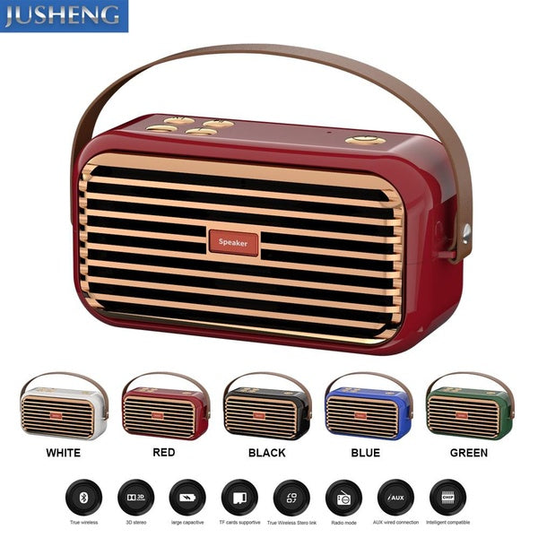 X7 High-Quality Retro Bluetooth Portable Speaker With TWS FM Radio, Vintage Wireless Stereo Bluetooth Speaker,Hifi Stereo Music MP3 Player, Loud Volu