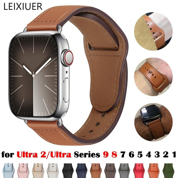 Leather Soft Strap Band for smart watch Ultra 2-Ultra 49mm 9 8 7 41mm 45mm 6 SE 5 44mm 40mm 42mm 38mm 44 mm Smartwatch Accessories Sport bracelet for