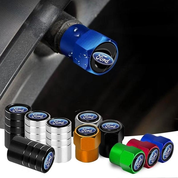 4Pcs-Set Metal Car Tire Valve Stem Caps Auto Styling Dust Cover For Ford Escape Kuga Mondeo Ecosport Fiesta Focus 2 3 MK1 MK2