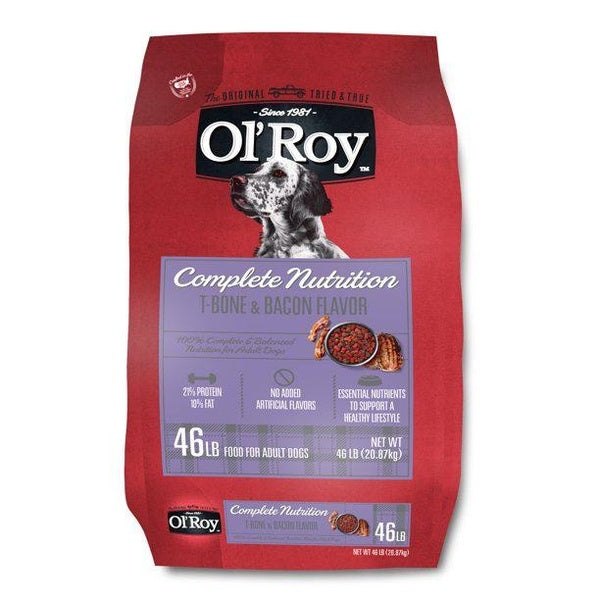 Ol' Roy Complete Nutrition T-Bone & Bacon Flavor Dry Dog Food, 46 lbs