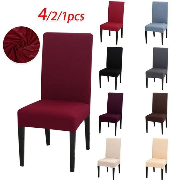 10 Color Solid Color Chair Cover, Spandex Elastic Slippers, White Chair Cover Suitable for Restaurants, Kitchens, Weddings, Hotels, 1-2-4pcs