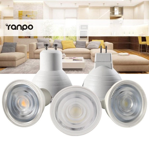 Ranpo LED COB Spotlight Dimmable 7W GU10 MR16 GU5.3 Bulbs AC 220V AC110V Light Lamp
