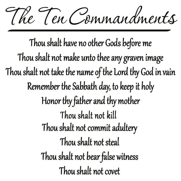 10 Commandments Wall Decal Bible Vinyl Scripture Quote Faith God Ten Commandments Home Decor Stickers