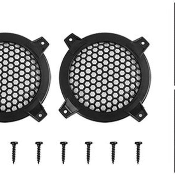 2pcs 4" Black Car Speakers Cover Plastic Mesh Woofer Subwoofer Grill Protector