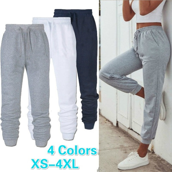 4 couleurs XS-4XL Pantalons de survêtement à la mode pour femmes Pantalons de jogging Pantalons amples Pantalons de sport Fitness Pantalons longs déc