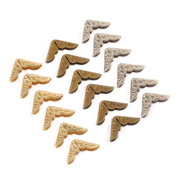 50pcs Scrapbooking Accessories Silver Metal Book Corner Protectors For Book Photo DIY Albums Menus Corner Crafts 14x14x2mm CP3055