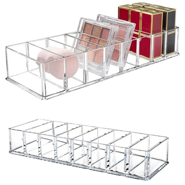 8 grid Clear Acrylic Makeup Compact Storage Organizer, Eyeshadow Pallet Storage Cosmetic Display Cases