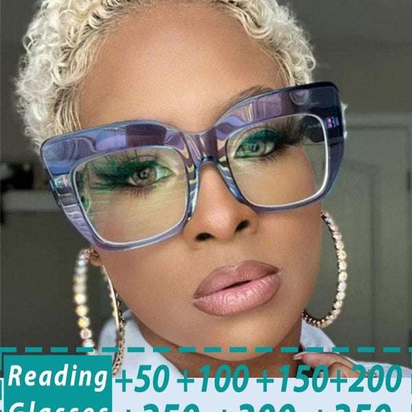 European fashion large frame anti-blue light glasses R56391 prescription glasses square frame cat's eye meter subscription reading glasses net red op