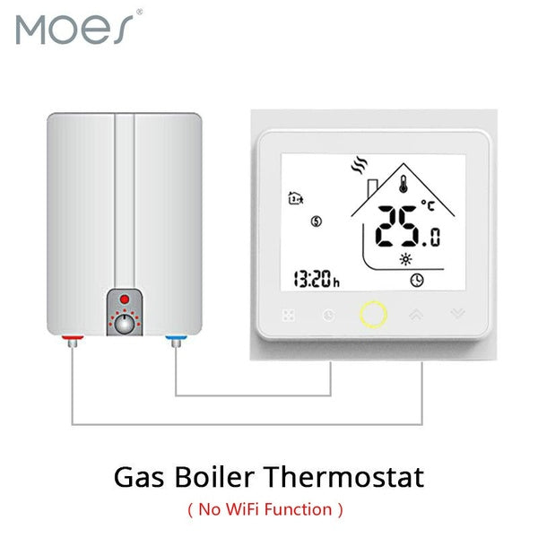 Moes Thermostat Temperature Controller LCD Touch Screen Backlight For Water-Gas Boiler 3A Weekly Programmable