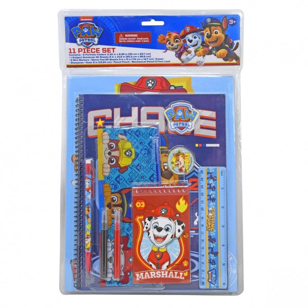 Nickelodeon Paw Patrol 11pc Stationery Set Spiral Notebook School Supplies for Kids, Blue, Ages 3+