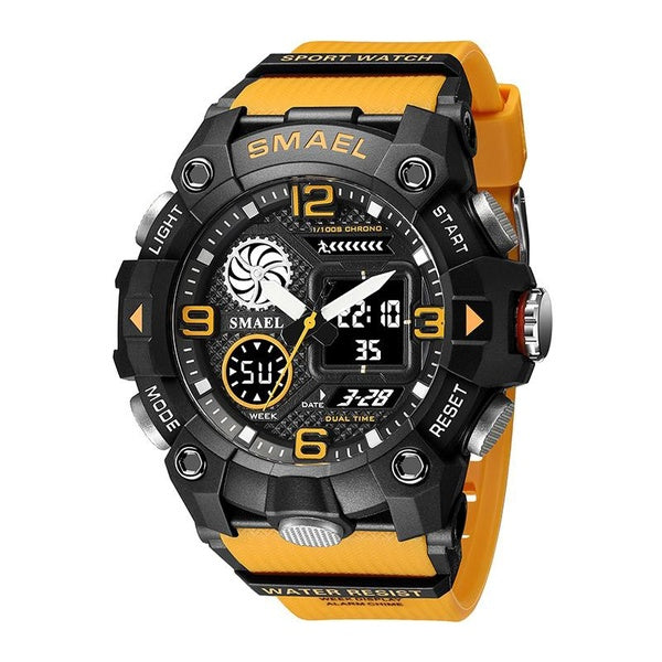 SMAEL Montre À Quartz Sport 50M Étanche Chronomètre Semaine Affichage LED Réveil Numérique Mâle 8055 Hommes Montres Montres De Sport