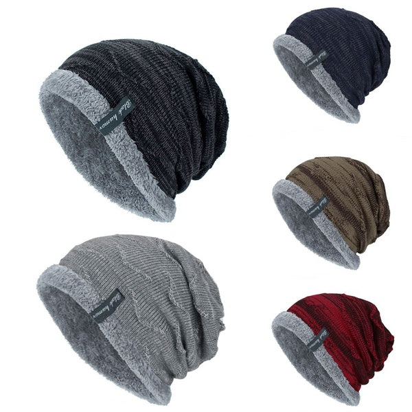 Top Level Men's Skull Beanie Hat Autumn Winter Thick Warm Knitted Hats Outdoor Windproof Baggy Ski Caps