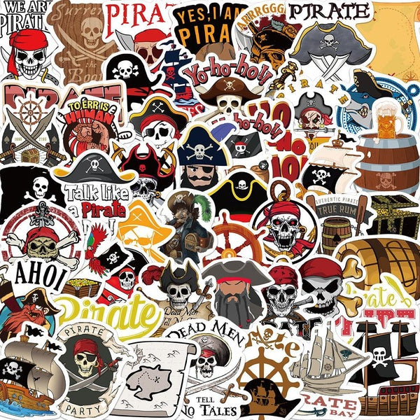 10-50pcs Pirate stickers Jolly Roger graffiti Stickers for DIY Luggage Laptop Skateboard Motorcycle Bicycle Sticker