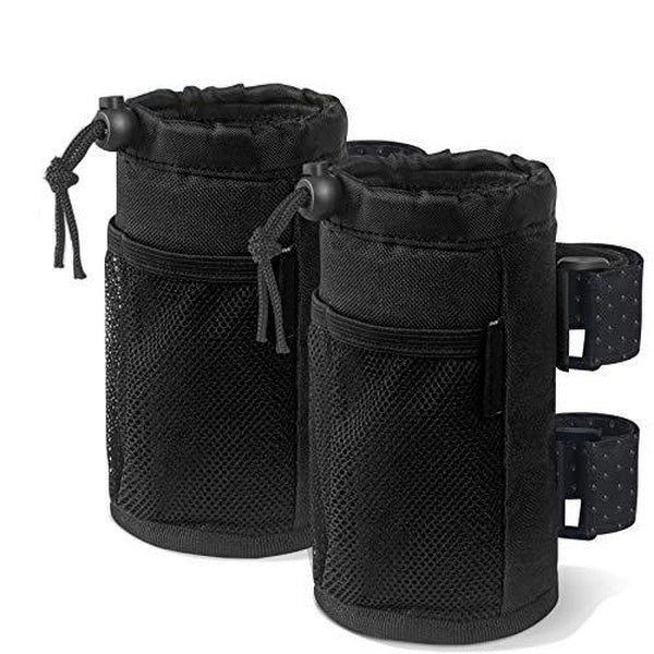 2Pack Cup Holder for Bike, Scooter and Wheelchair, Water Bottle Holder for UTV-ATV, Walker, Golf Cart and Beach, Universal Drink Holder Accessories w
