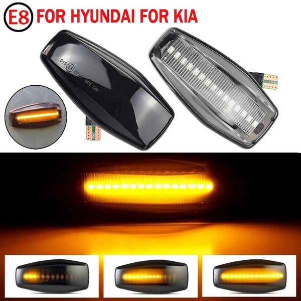 2pcs Dynamic LED Fender Light Side Marker for Hyundai I10 Trajet Sonata Elantra Getz XG Tucson Terracan Coupe Matrix for Kia 2003