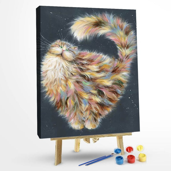 Crunch Abstract Cat FIYO Diy Paint by Numbers Kits for Adults and Kids Beginner on Canvas Fashion Oil Painting Wall Art for Gift( No Frame )