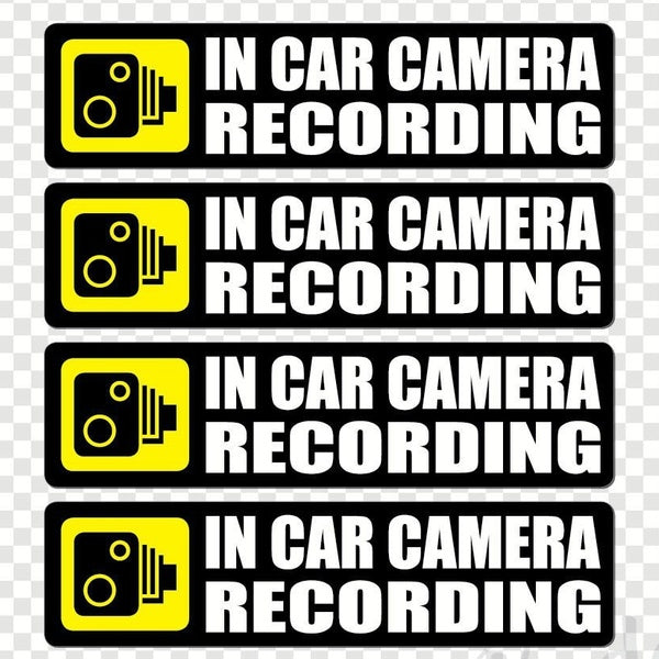 (Pack of 4 pcs) in Car Camera Recording Sticker Dash Cam on Board Video Bumper Baby Decal