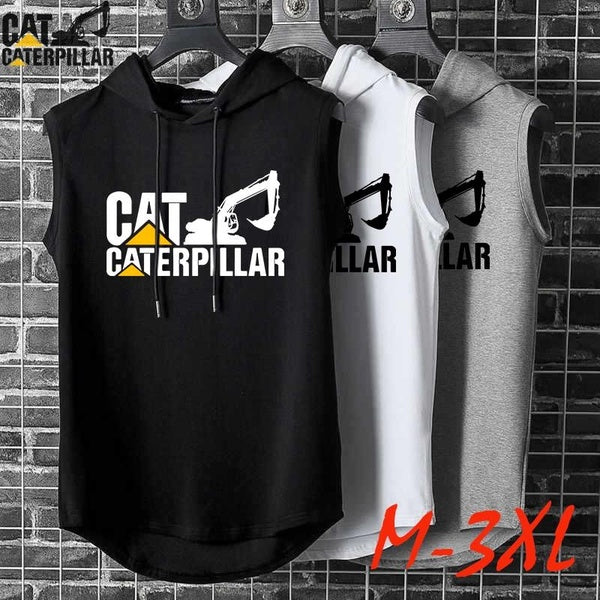 Trending Men's Workout Hoodie Tank Top Sleeveless Get Fit Hooded Cut Off Shirt Lace-up Bodybuilding Muscle T Shirts