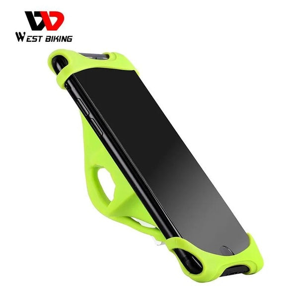 WEST BIKING Silicone Bike Phone Holder 4.0-5.5 inch Smart Mobile Phone Bike Mount Bracket GPS Phone Stand Bicycle Phone Holder