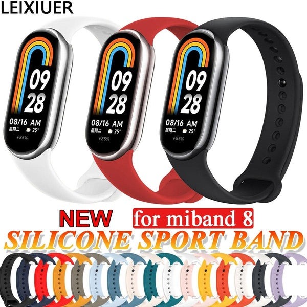 LEIXIUER Silicone Band for Mi Band 8 Strap NFC Sport Soft Accessories SmartWatch Wristband Bracelet for Xiaomi MiBand 8