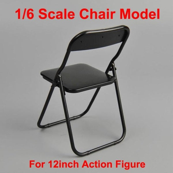 1-6 Scale Chair Model Black Folding Chair Model Toys for 12inch Action Figure Figures Accessories