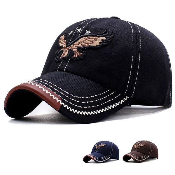 3 Colors New Fashion Baseball Cap Outdoor Sport Casual Cotton Snapback Hats For Men and Women Five-Pointed Star Eagle Three Dimensional Embroidery De