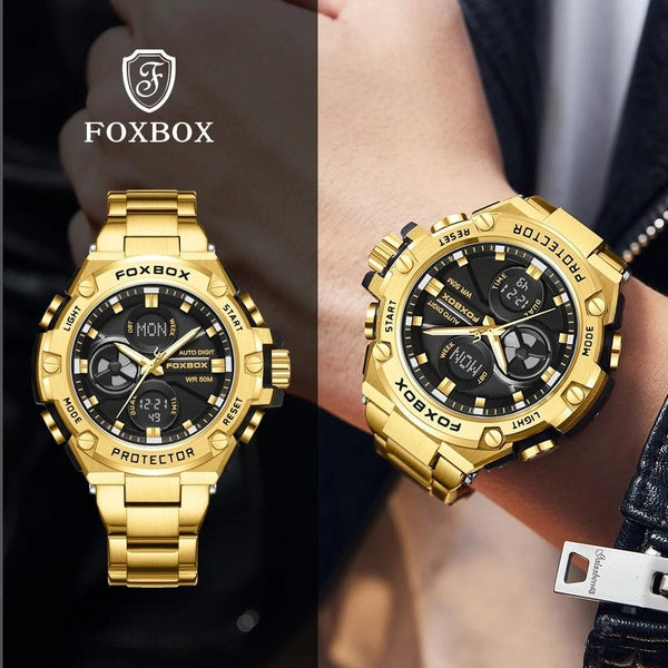 LIGE haut de gamme montre-bracelet de sport originale pour hommes Quartz acier étanche double affichage militaire hommes montres Relogio Masculino