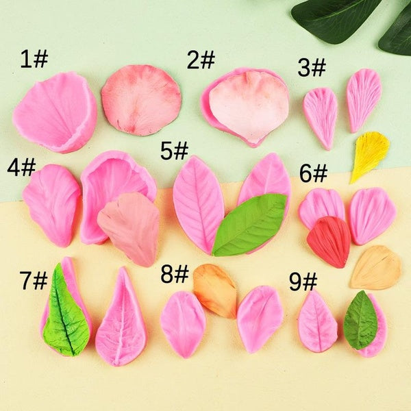 Rose Flower Leaf Petal Veiner Silicone Mould Gumpaste Sugar Fondant Clay Mold Cake Decorating Tool